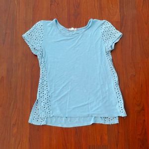 Baby blue side detail tee